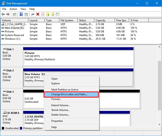 Check SD Card in Disk Management