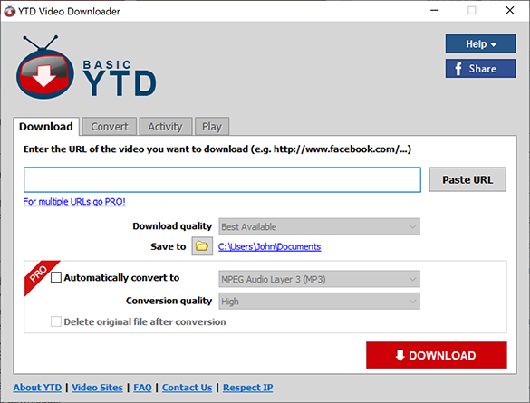YTD Video Downloader For PC