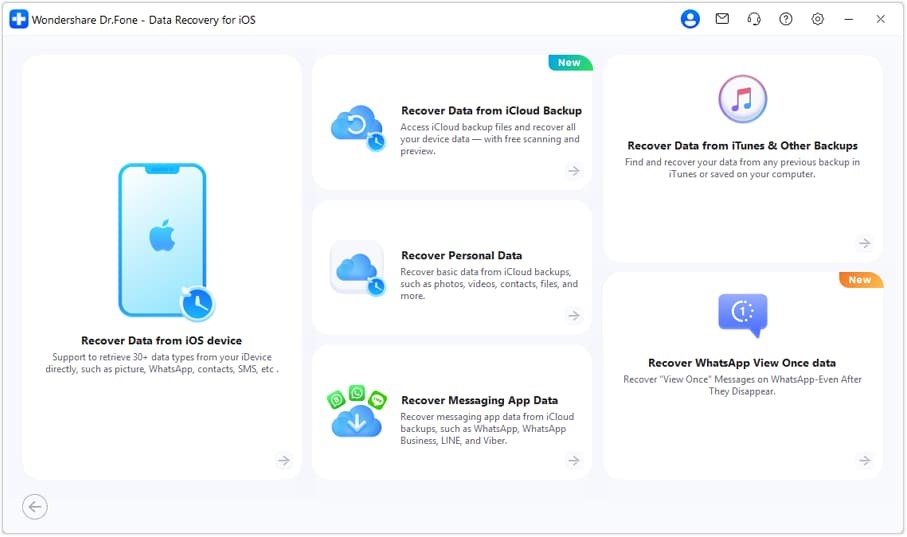 Wondershare Dr. Fone - Data Recovery for iOS